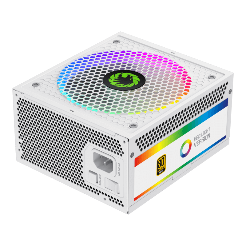GameMax ARGB 1050W PSU 140mm Fan with ARGB LEDs 80 PLUS Gold Fully Modular - White GameMax ARGB 1050W PSU 140mm Fan with ARGB LEDs 80 PLUS Gold Fully Modular - White